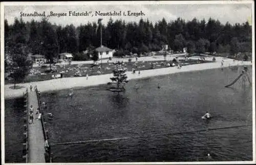 Ak Neustädtel Schneeberg im Erzgebirge, Bergsee Filzteich