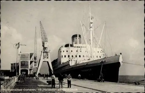 Ak Nordseebad Cuxhaven, TS Hanseatic am Steubenhöft