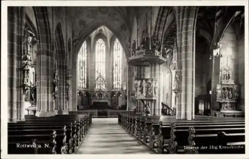 Ak Rottweil am Neckar, Inneres der Hlg. Kreuzkirche