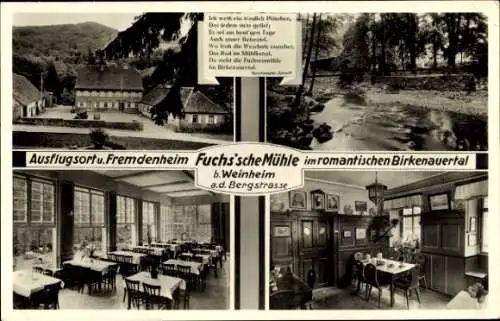 Ak Weinheim an der Bergstraße Baden, Fuchssche Mühle, Birkenauertal