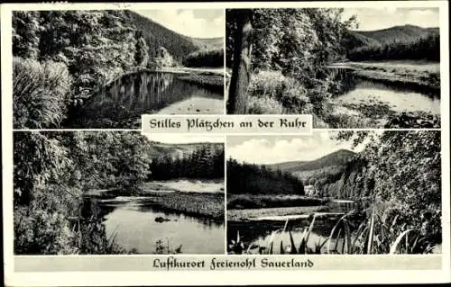 Ak Freienohl Meschede im Sauerland, Motive an der Ruhr