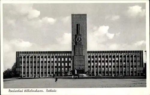 Ak Wilhelmshaven, Rathaus, Uhrturm