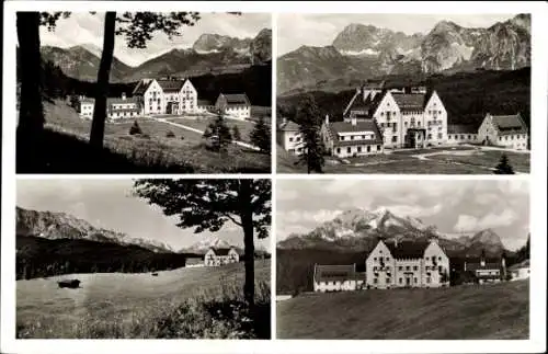 Ak Krün in Oberbayern, Hochgebirgsheim Schloss Kranzbach, Gebirge