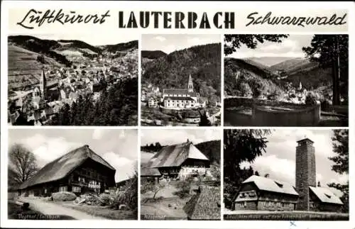 Ak Lauterbach im Schwarzwald, Teilansicht, Vogthof, Kasenhof, Gedächtnishaus, Kirche