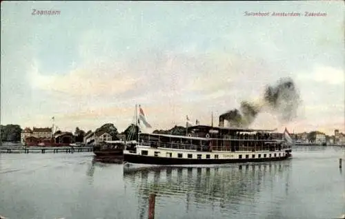 Ak Zaandam Zaanstad Nordholland, Salonboot Amsterdam-Zaandam, Salondampfer