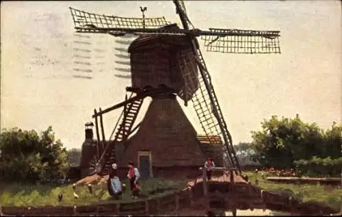 Ak Niederländische Windmühle, Kanal