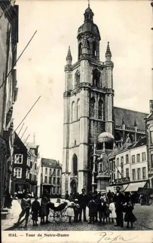 Ak Hal Flämisch-Brabant-Flandern, Turm von Notre Dame