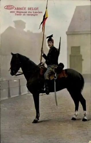 AK Belgische Armee, 4. Lanzenregiment, Feldausrüstung