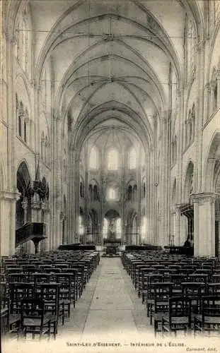 Ak Saint Leu d'Esserent Oise, Interieur de l'eglise