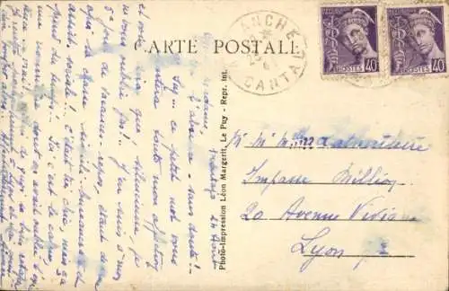 Ak Peyrusse Cantal, Vue generale prise du ravin