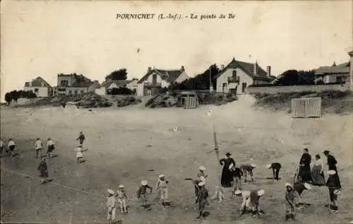 Ak Pornichet Loire Atlantique, La pointe du Be, Menschen am Strand