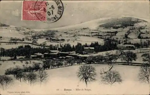 Ak Ronno Rhône, Winteransicht