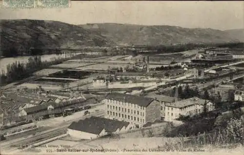 Ak Saint Vallier Drôme, Fabriken, Rhône-Tal