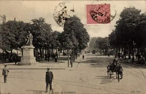 Ak Tours Indre et Loire, L'Avenue de Grammont