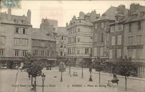 Ak Rodez Aveyron, Place du Bourg