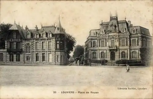 Ak Louviers Eure, Place de Rouen