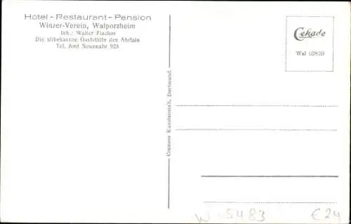 Ak Walporzheim Bad Neuenahr Ahrweiler, Winzer-Verein, Terrasse
