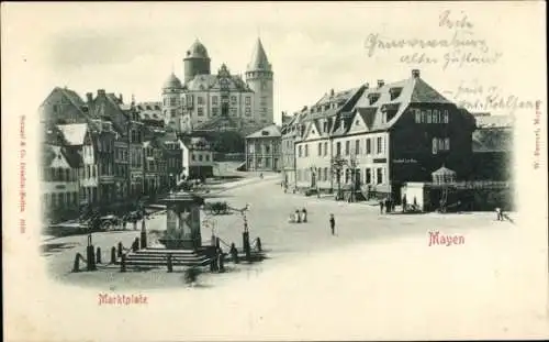 Ak Mayen in der Eifel, Marktplatz, Genovefaburg