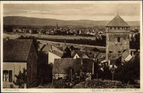 Ak Neuwied am Rhein, Blick von Weissenturm, Gesamtansicht