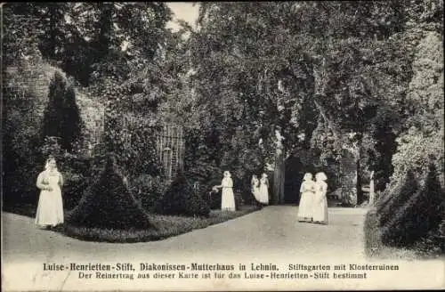 Ak Kloster Lehnin, Luise Henrietten-Stift, Diakonissen-Mutterhaus, Stiftsgarten, Klosterruine