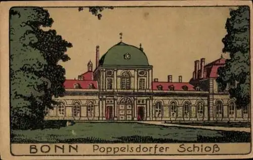 Steindruck Ak Bonn am Rhein, Poppelsdorfer Schloss