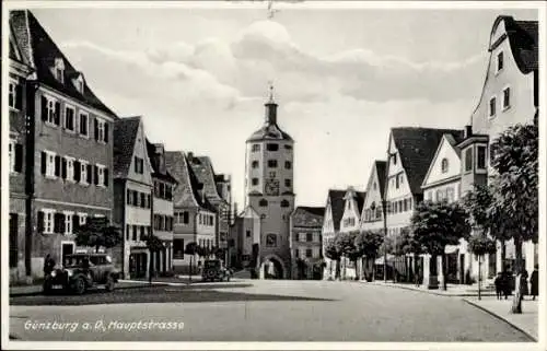 Ak Günzburg an der Donau Schwaben, Hauptstraße, Torturm