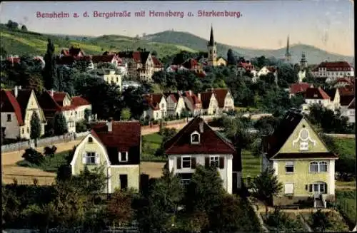 Ak Bensheim an der Bergstraße Hessen, Teilansicht, Hemsberg, Starkenburg