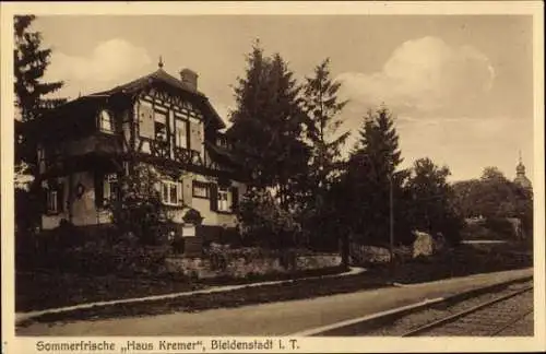 Ak Bleidenstadt im Taunus, Sommerfrische Haus Kremer, Bahnstrecke