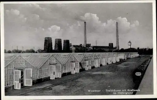 Ak Wiesmoor in Ostfriesland, Treibhäuser, Kraftwerk