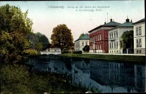 Ak Oldenburg im Großherzogtum Oldenburg, Hunte, Augusteum, Großherzogliches Palais