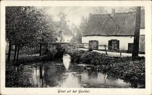 Ak Geuldal Limburg Niederlande, Haus, Brücke