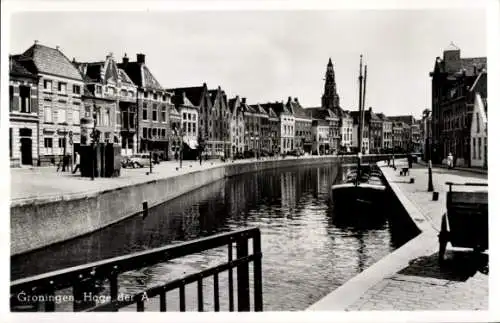 Ak Groningen Niederlande, Teilansicht, Kanal