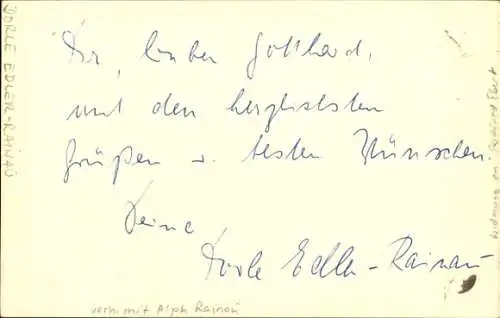 Ak Schauspielerin Dorle Edler-Rainau, Portrait, Autogramm