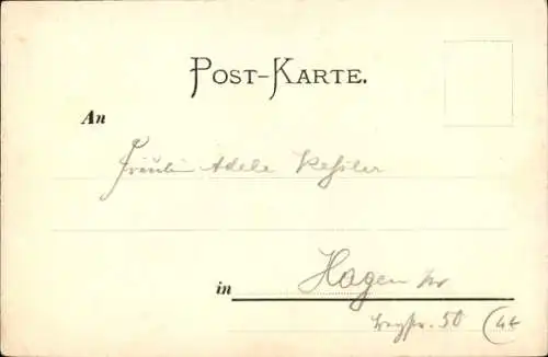 Litho Männertreue, Kartenhaus, nur ein Windstoß, alles aus, Schmetterlinge