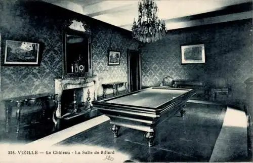 Ak Vizille Isère, Le Chateau, la Salle de Billard