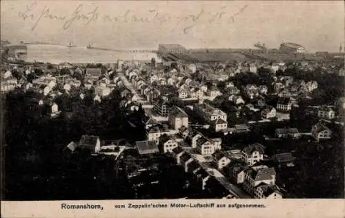 Ak Romanshorn Kanton Thurgau, Fliegeraufnahme aus Zeppelin