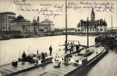 Ak Strasbourg Straßburg Elsass Bas Rhin, Rheinhafen