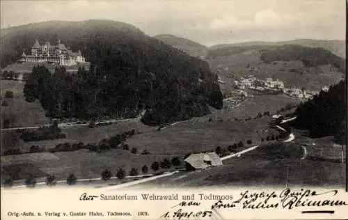 Ak Todtmoos im Schwarzwald, Sanatorium Wehrawald mit Umgebung