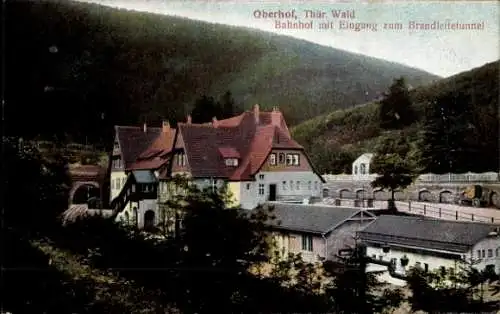 Ak Oberhof im Thüringer Wald, Bahnhof, Eingang zum Brandleitetunnel