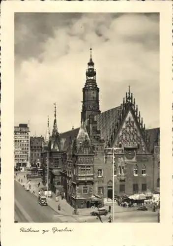 Ak Wrocław Breslau Schlesien, Turnfest 1938, Rathaus