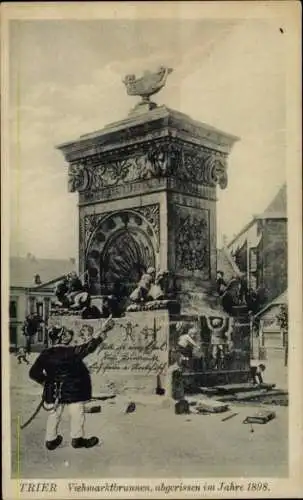 Ak Trier an der Mosel, Viehmarktbrunnen, abgerissen 1898