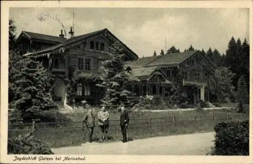 Ak Kladská Glatzen Mariánské Lázně Marienbad Region Karlsbad, Jagdschloss Glatzen