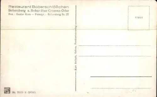 Ak Bobrowice Bobersberg Ostbrandenburg, Restaurant Boberschlösschen