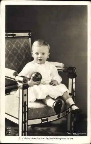 Ak Prinz Hubertus von Sachsen-Coburg und Gotha, Kinderportrait