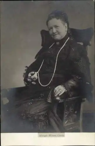 Ak Königin-Witwe Carola von Sachsen, Sitzportrait