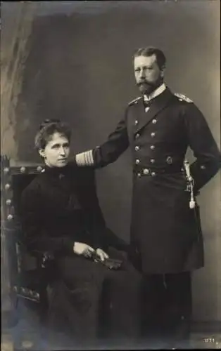 Ak Großadmiral Prinz Heinrich von Preußen mit Gemahlin, Irene von Hessen Darmstadt