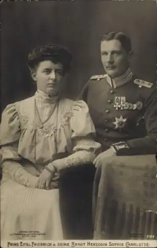 Ak Prinz Eitel Friedrich von Preußen, Herzogin Sophie Charlotte von Oldenburg