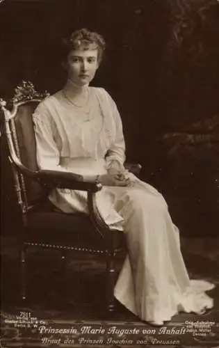 Ak Prinzessin Marie Auguste von Anhalt, Braut von Prinz Joachim von Preußen, Liersch 7511