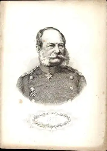 Litho Kaiser Wilhelm I., Portrait 1870