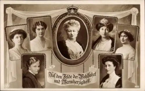 Ak Kaiserin Auguste Viktoria, Prinzessin Cecilie, Luise, Alexandra Victoria, Schwiegertöchter